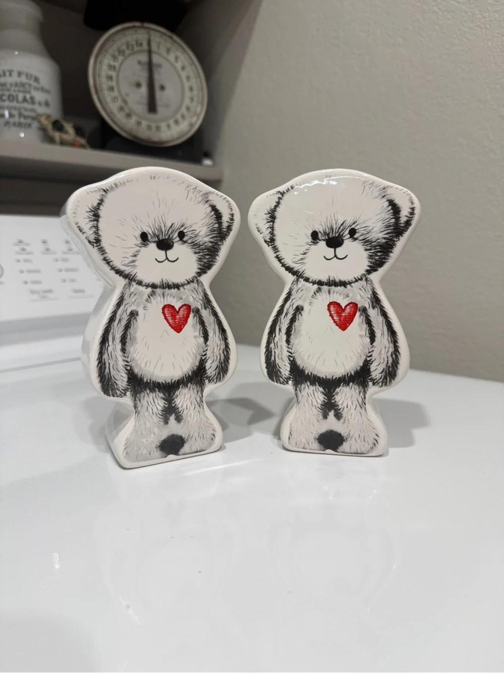 Vintage Novelty Teddy Bear Ceramic Vase Set From the 1980’s
